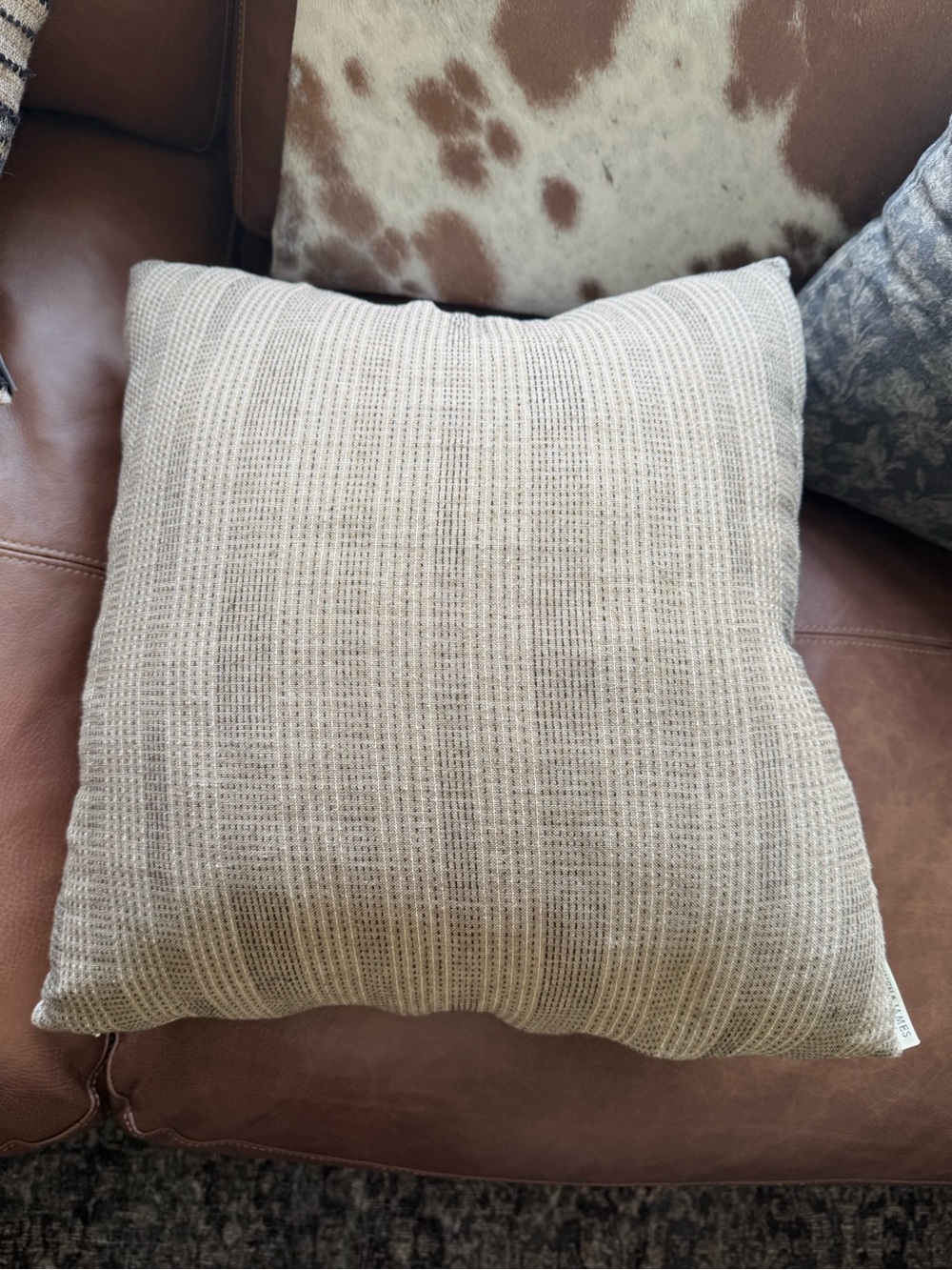 Neutral Woven Textured Throw Pillow Cover